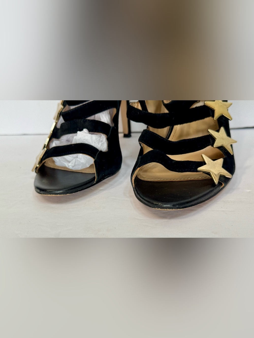 Katy Perry Collections Black Suede Strappy Stiletto Sandals - Picture 8 of 12